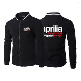 Men's Hoodies 2022 Aprilia Racing RSV4 Men's Jacket Long Sleeve Zipper Round Neck Sweatshirt Hoodless Harajuku Outwear Cardigan Coats