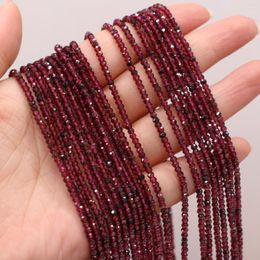 Beads Natural Garnet Faceted Beaded Round Shape For Jewellery Making DIY Necklace Bracelet Accessries 3x2mm