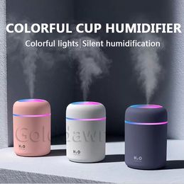 Portable 300ml Cup Humidifier USB Aroma Car Diffuser Cool Mist Maker Air Desk Ultrasonic Humidifiers Purifier With Colourful Lights