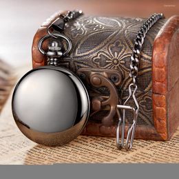 Pocket Watches OPEN CASE Mechanical Men's Watch Vintage Roman Dial Clock Hand Wind With FOB Chain Gift Retro Steampunk Pendant