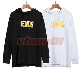 Mens High Street Pullover Hoodies Men Hip Hop Sweatshirt Couples Fashion Big V Print Hooded Tops Size S-XL