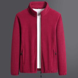 Jackets 2021 New Autumn Plus Size Men's Polar Fleece Jacket Classic Stand Collar Solid Colour Men Outwear Clothes Casual Coat 8XL Y2211