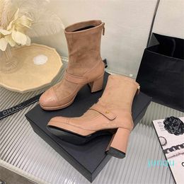 Autumn and Winter 2022 New Women's Small Fragrant Socks Tube Short Boots