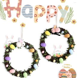 Decorative Flowers Multi Color Attractive Easter Day Foam Egg Garland Rattan Circle Lanyard Design For Home