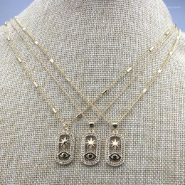 Pendant Necklaces 18inch 10pcs/lot Design Cz Charm Necklace Eye/star Cubic Zircon Component Plated Rosary Chain Wholesale