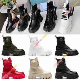 LM Donne Designers Rois Monolith Stivali alla caviglia Nylon Combat Boot vera pelle mens Designer Boot inverno Martin sacchetto alla caviglia alle caviglie attaccate S0ub #