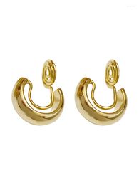 Backs Earrings ZHUMAN High-Quality Mosquito Coil Ear Clip Metal Small Circle Simple No-Piercing Female Friend Fashion Gifts