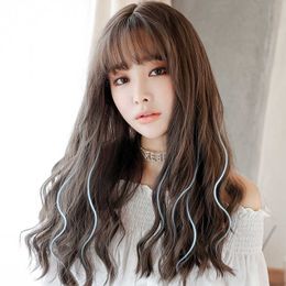 Hair Lace Wigs Female Corn Perm Long Curly Chemical Fiber Wig Headcover Human Hair