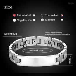 Bangle Woman Men's Hand Stainless Steel Bracelet Fashion Couple Health Magnetic Tourmaline Four Elements Jewelry Gift 2022