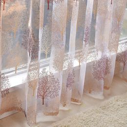 Curtain Modern Printed Tulle Curtains For Living Room Kitchen Luxury Leaf Sheer Bedroom Voile Window Blind Drape