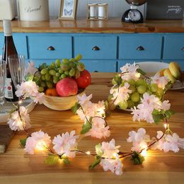 Strings White/Pink Flower Fairy String Light 20LED Artificial Ivy Floral Garland Battery Powered Decor Bedroom Wedding Party