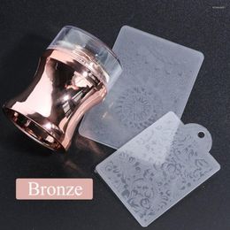 Nail Art Kits Tools DIY Stamping Plate Polish Transfer Template Mirror Stamper Clear Silicone Head Manicure Scraper