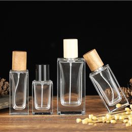 30ml Clear Glass Perfume Bottle Portable Travel Spray Bottle Refillable Cosmetics Empty Aluminum Head Bottles