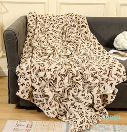 Brand Long Plush Blanket Rabbit Letter Crystal Velvet Blanket Fashion Home Sofa Cover 085