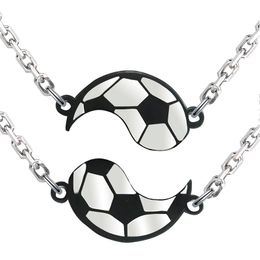 World Cup Sports Football Pendant Necklace Splice Couple Friendship Necklaces Fashion Accessories