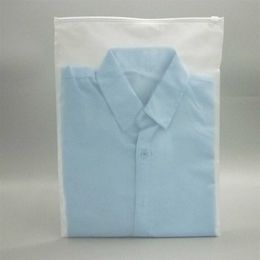Sacchetti di plastica glassati con cerniera con cerniera a chiusura da 100x per maglietta per abbigliamento per imballaggio al dettaglio Borsa di stoccaggio Stampa personalizzata Y0712279A
