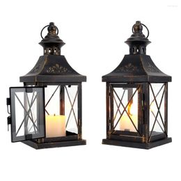 Candle Holders Small Metal Holder Black Retro Lanterns Hanging Lantern For Bedroom Living Room Garden Patio Parties Home Decor