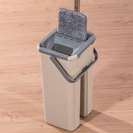 Mop y cubo de microfibra profesional para pisos de piedra laminado de azulejos de madera dragado todo en 1 kit limpieza seca húmeda LJ2011302530