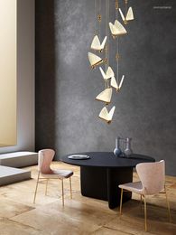 Pendant Lamps Butterfly Chandelier Nordic Luxury Bedside LED Single Head Creative Restaurant Bar Staircase Duplex Lamp