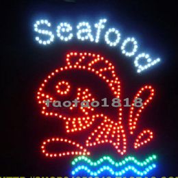 LED Seafood Shop Open Neon Sign Neuankömmlinge Custom Graphics 19x19 Zoll Indoor Ultra Bright Flashing175f