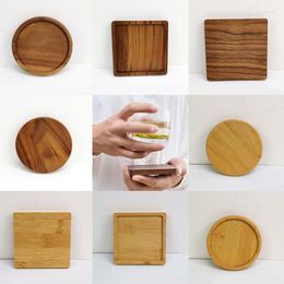 Table Mats Tea Coffee Cup Pad Placemats Decor Walnut Wood Coasters Durable Heat Resistant Square Round Drink Mat Bowl Teapot Kitchen Suppli