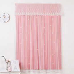 Curtain Blackout Curtains Punch-Free Star-Cutout Sheer Window For Living Room Bedroom Drapes Easy To Instal TJ1620-2