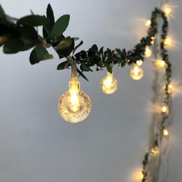 Strings Party Decor Round Ball Led String With Leaf Decor. 3M 20leds Festival Lights Garland Wedding/Holiday/Room Decorative