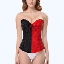 Men's Body Shapers Sexy Bustier Zip Shapewear Corset G-string Top Women's LaceBack Shapeware Foundation Garments F 11topcoat