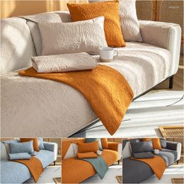 Chair Covers Nordic Quilted Sofa Mat Universal Anti-slip Towel Removable Couch Cover Solid Cotton Slipcovers For Living Room Decor