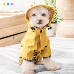 Dog Apparel Pet Raincoat Hooded Clothes Reflective Waterproof Jumpsiut Jacket Fashion Outdoor Breathable For Small Medium Dogs