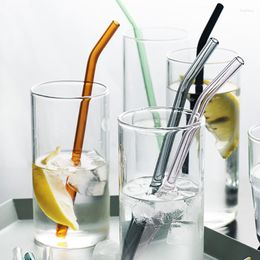 Dinnerware Sets Colourful Glass Straw Straight Party Drinkware Creative Muddler Beverages Suckers Juice Curved For Restaurant