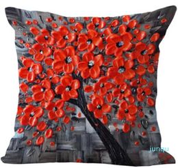 Floral Cotton Linen Pillow Case Waist Back Throw Cover Home Sofa Decor 054