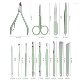 Nail Art Kits Green Manicure Set Stainless Steel Clippers Beauty Pliers Scissors Pedicure Tools