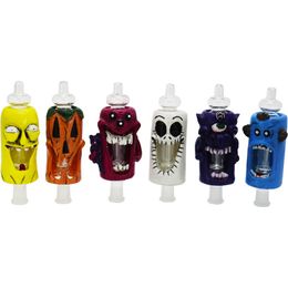 Smoking Portable Multi-function Kit Dry Herb Tobacco Wax Oil Rigs Thick Glass Philtre Colourful Monster Decorate Titanium Tip Nails Straw Bong Waterpipe Hookah Holder