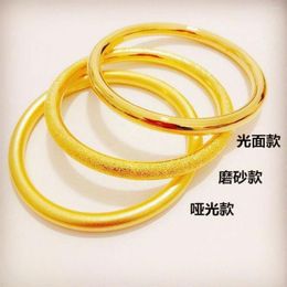 Bangle Vietnam Shajin Sansheng III Bracelet Brass Gold-plated Jewelry Plain Circle Ancient Inheritance Glossy Couple Gift