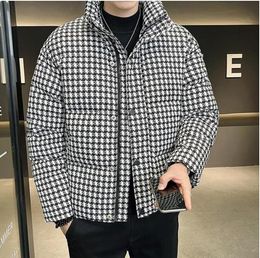 Mens White Duck Down Jacket Warm Hooded Thick Puffer Jacket Coat Male Casual Overcoat Thermal Winter Parka Men