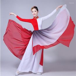 Stage Wear Classical Dance Men And Women Costumes Elegant Chinese Folk Style Square Fan Yangko Water Ink Performance Clothing