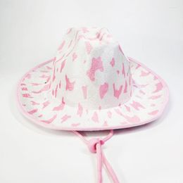 Berets Pink Cow Print Party Hat Cowboy Hats Kids Costume Po Props