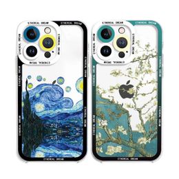 Luxury cases Van Gogh Oil Painting Clear Phone Cases For Iphone 13 12 11 Pro Max 7 8 Plus SE X XS XR 14 Promax Transparent Cover Shells