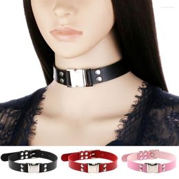 Choker Punk Gothic Leather Necklace Women 2022 Neck Chain Streetwear Magnetic Clasp For Girl Goth Party Jewellery