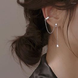 Backs Earrings Genuine 925 Sterling Silver Ear Cuff Tassel Non Pierced Cartilage Clip Earring Hypoallergenic Jewelry For Women