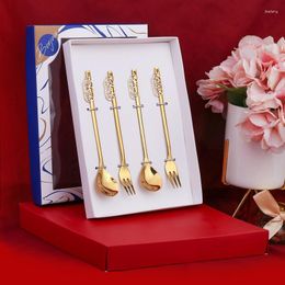 Dinnerware Sets XX9B Coffee Spoons/ Fruit Froks Dessert Spoons/Forks Flatwares Stainless Steel Perfect Year Gifts For Housewarming Friend