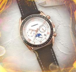 Full Functional Moon Skeleton watches 42mm Quartz chronograph movement Men Lumious Classic Customised Logo Luxury Upgrade Wristwatches Gifts