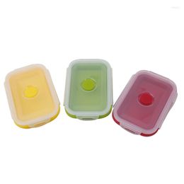 Dinnerware Sets Silicone Lunchbox Bowl Bento Boxes Collapsible Portable Folding Storage Container Eco-Friendly