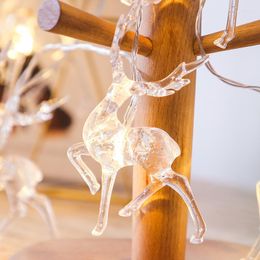 Strings LED Deer Light String Christmas Elk-shaped Oranments Xmas Tree Lantern Merry Decor For Home Garden