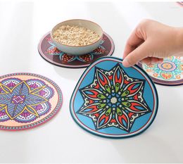 Table Mats Boho Style Drinks Coasters Cup Mat Coffee Placemat PVC Kitchen Dining Bar Decorations