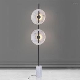 Floor Lamps Modern Marble Nordic Wrought Iron White Resin Led Standing Lamp Living Room Bedroom Decoration Lighting Fixture