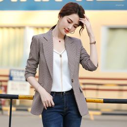 Women's Suits Elegant Apricot Long Sleeve Formal OL Styles Blazers Jackets Coat Spring Fall Uniform Designs Blaser Professional Outwear Tops