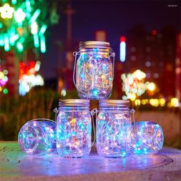 Strings 20 LEDs Fairy Light Solar For Mason Jar Lid Insert Colour Changing Garden Decor Christmas Lights Outdoor Wedding