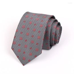 Bow Ties Brand Fashion Slim For Men Grey Floral 7cm Gravata Profession Work Corbatas Tuxedo Necktie High Quality Mens Tie Gift Box